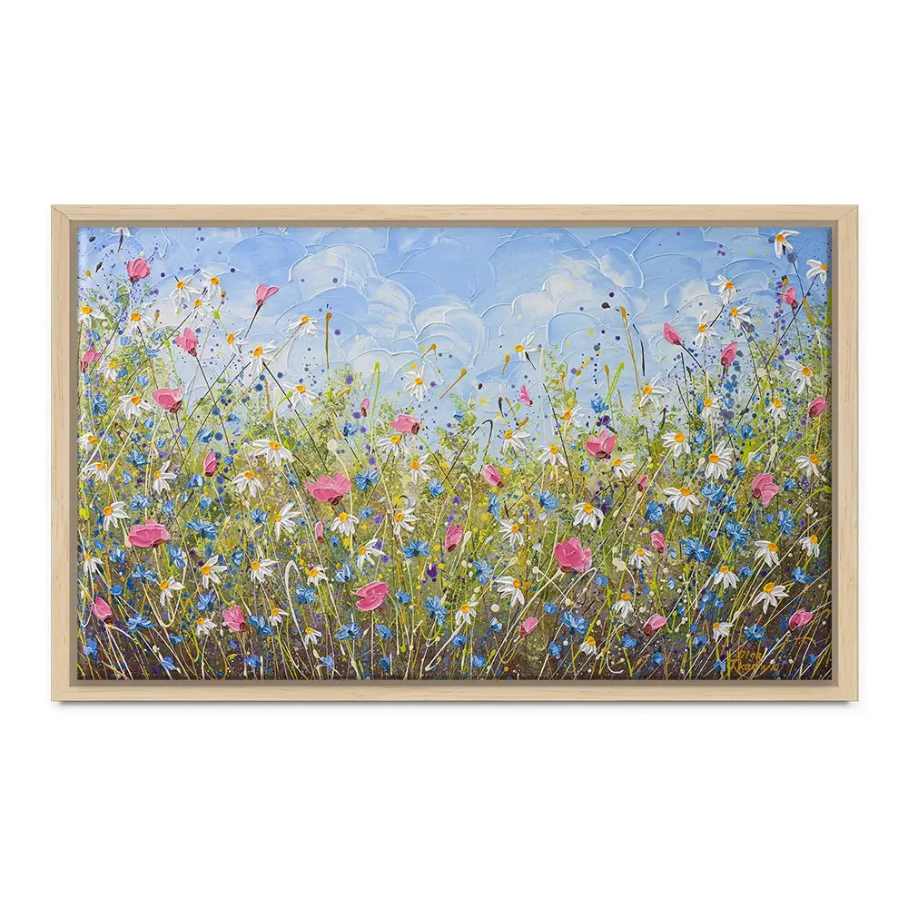 Clouds Over Daisies Oversized Canvas Print