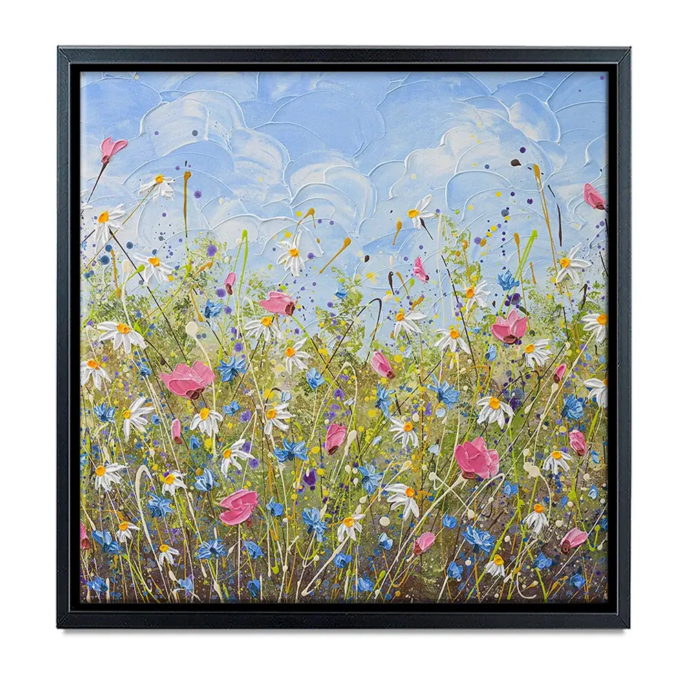 Clouds Over Daisies Oversized Canvas Print