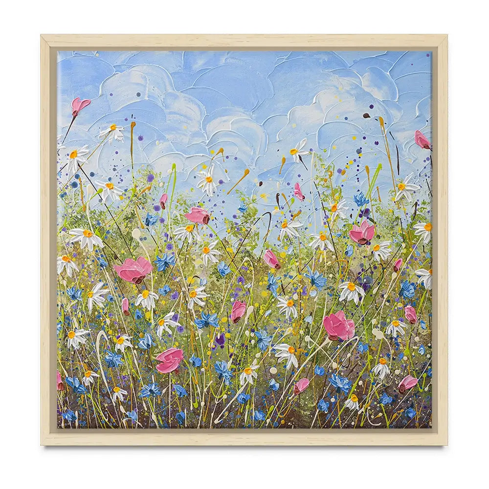 Clouds Over Daisies Oversized Canvas Print