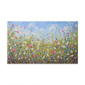 Clouds Over Daisies Oversized Canvas Print