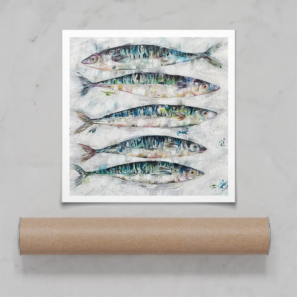 5 Fish Square Art Print 5 Fish Square Art Print wall art product Nicola Jane Rowles