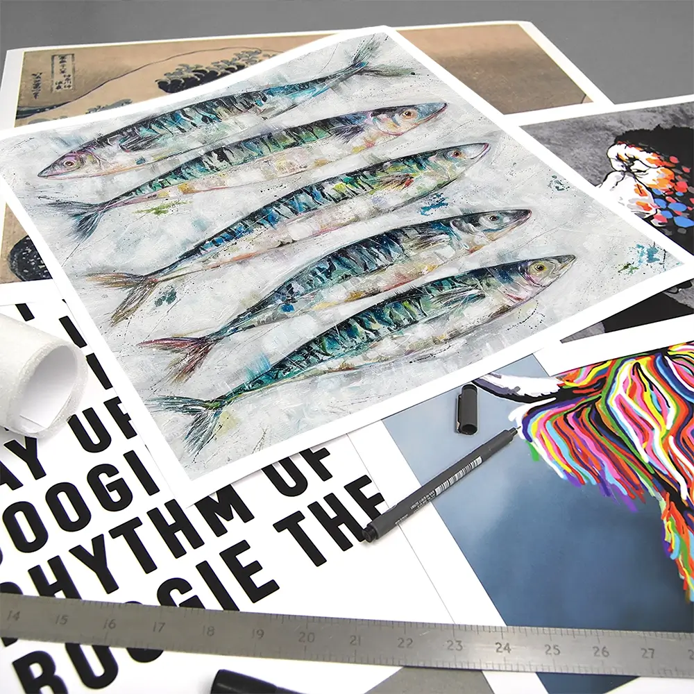 5 Fish Square Art Print 5 Fish Square Art Print wall art product Nicola Jane Rowles
