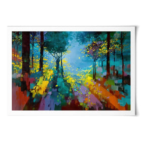 Enchanted Colourful Forest Art Print