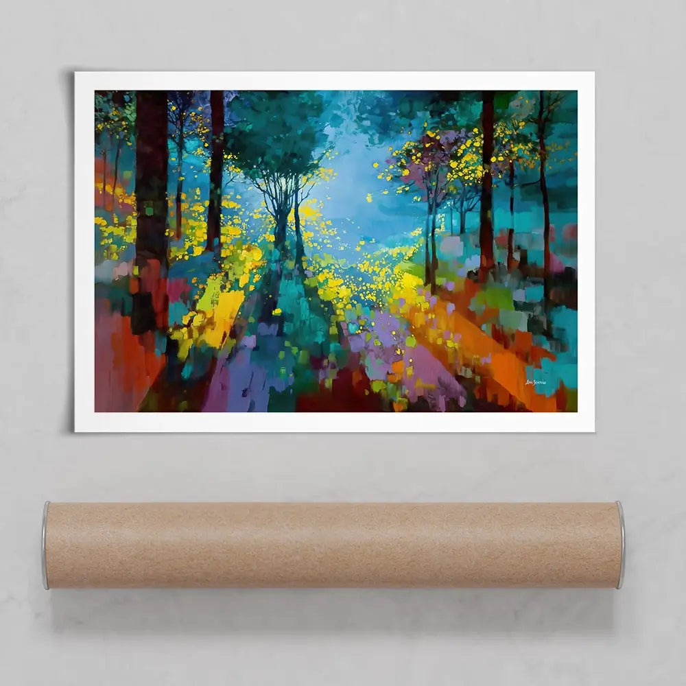 Enchanted Colourful Forest Art Print