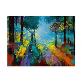 Enchanted Colourful Forest Canvas Print