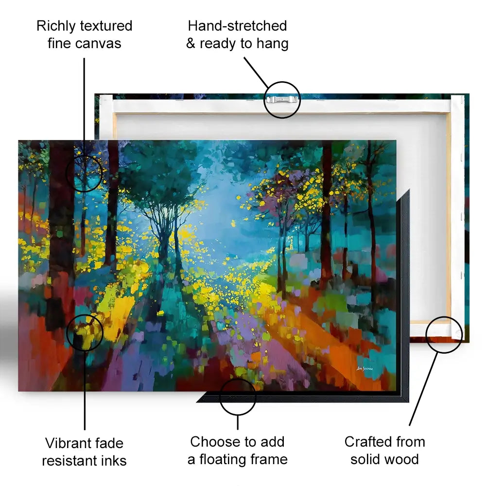 Enchanted Colourful Forest Canvas Print