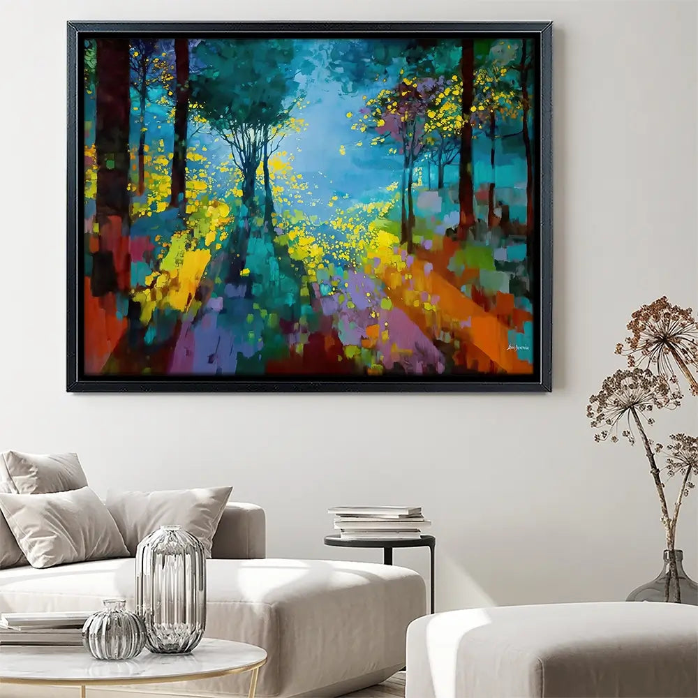 Enchanted Colourful Forest Canvas Print