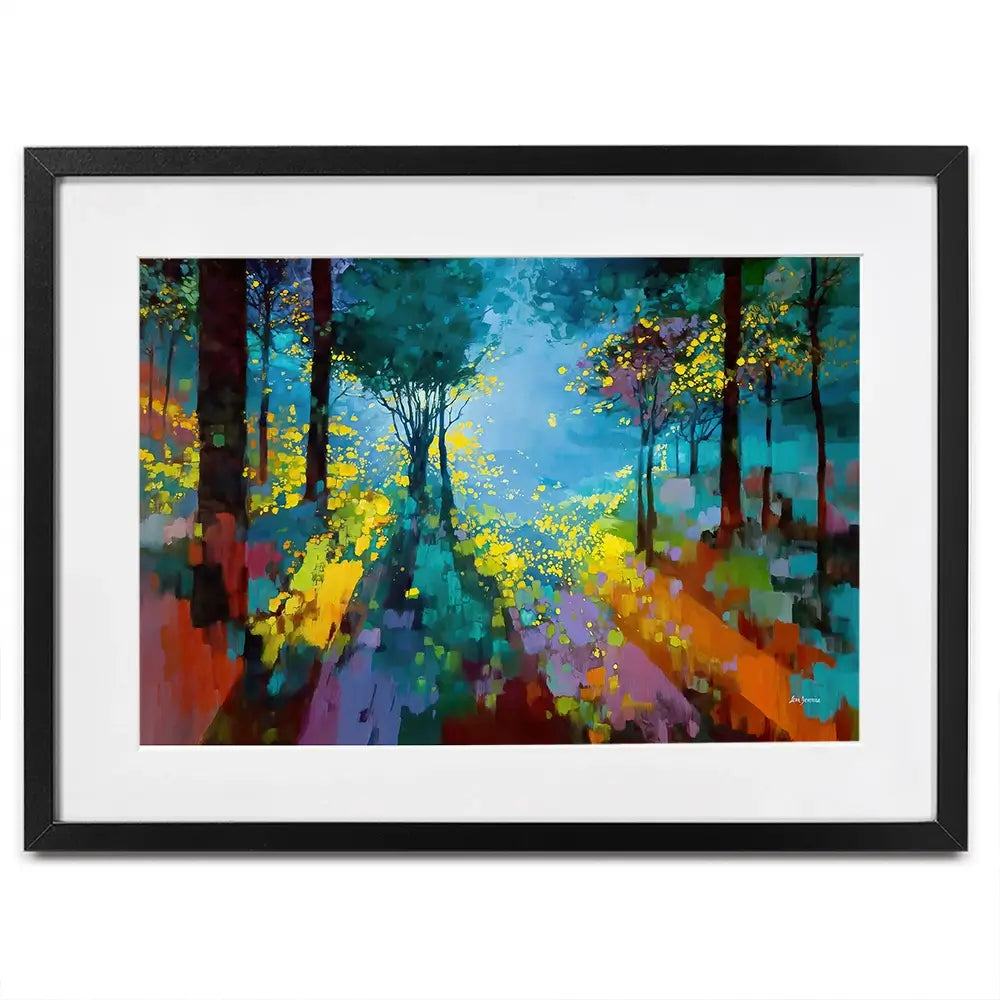 Enchanted Colourful Forest Framed Art Print
