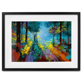 Enchanted Colourful Forest Framed Art Print