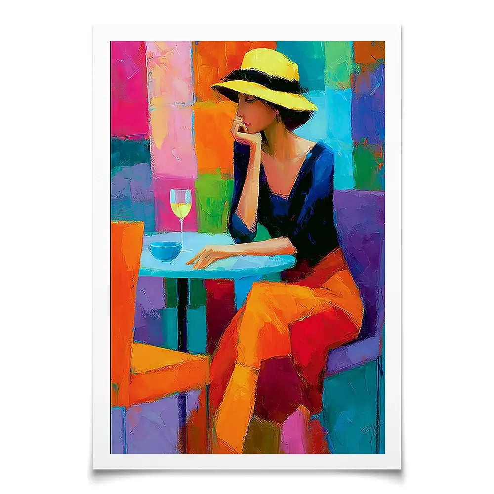 Cafe Woman Art Print