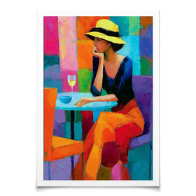 Cafe Woman Art Print