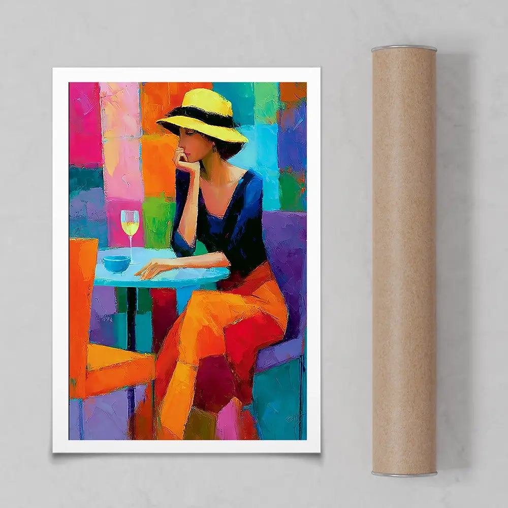 Cafe Woman Art Print