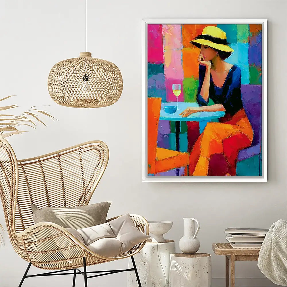Cafe Woman Canvas Print