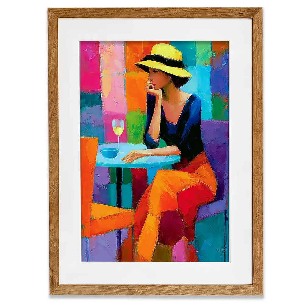 Cafe Woman Framed Art Print