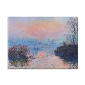 Sunset On The Seine At Lavacourt Winter Effect Canvas Print