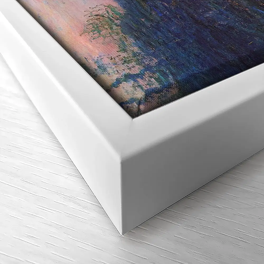 Sunset On The Seine At Lavacourt Winter Effect Canvas Print