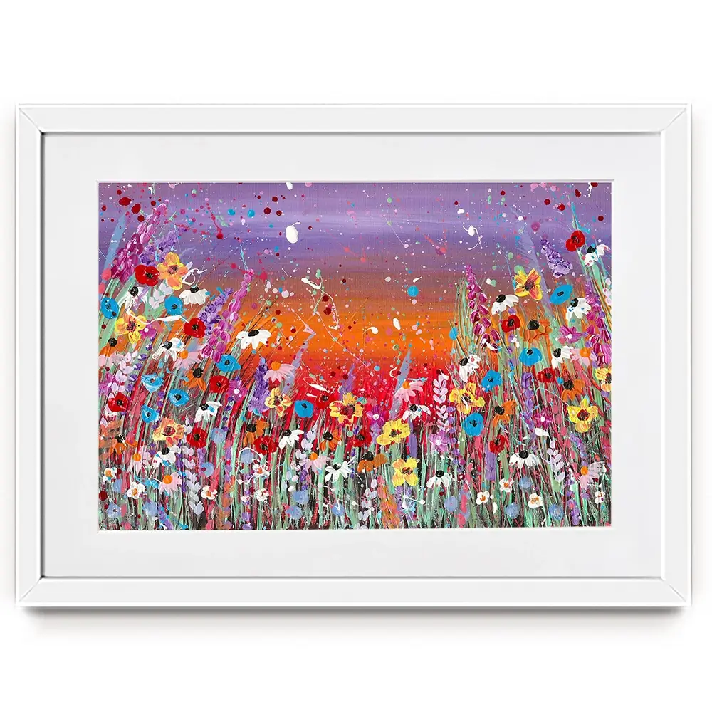 Sunset Splashing Framed Art Print