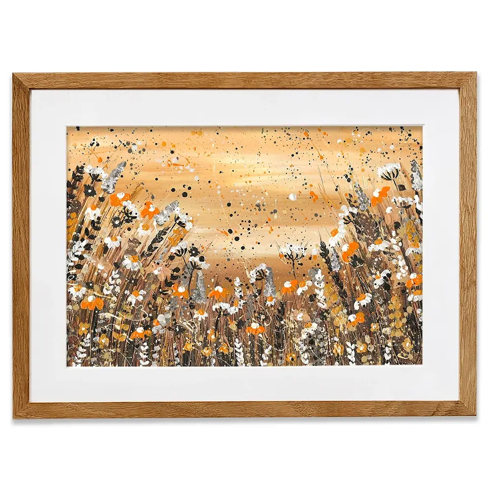 Warm Wildflowers Framed Art Print