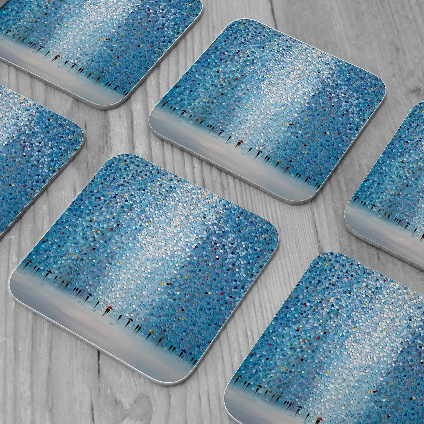 8 Umbrellas Coaster Set  8 Umbrellas Coaster Set |  8 Umbrella Art Coasters wall art product Ekaterina Ermilkina