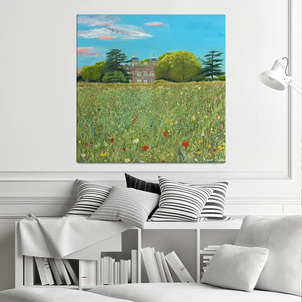 A Country House Square Canvas Print A Country House Square Canvas Print wall art product Karen Sutton