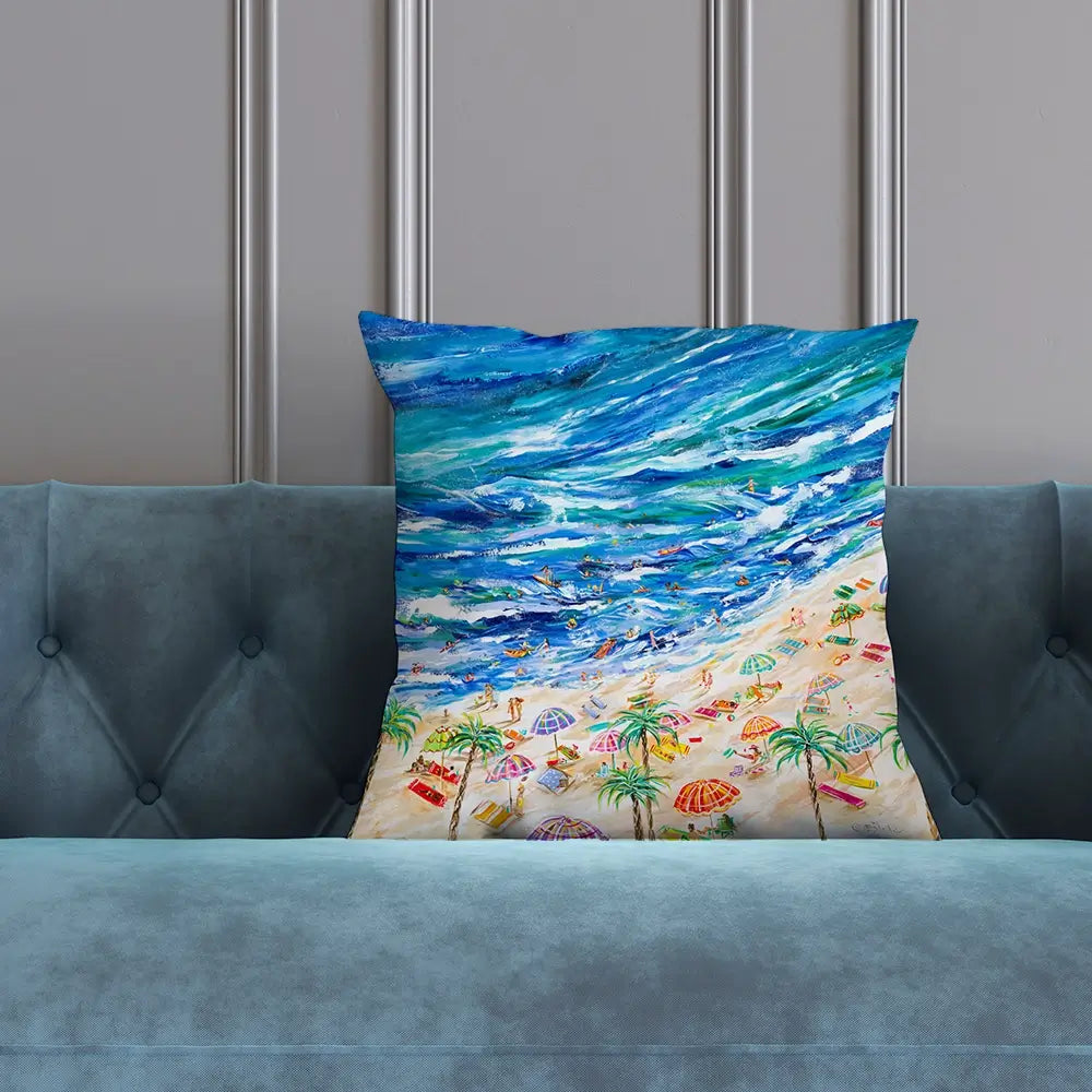 A Day At The Beach Cushion A Day At The Beach Cushion wall art product Estelle Grengs - Independent