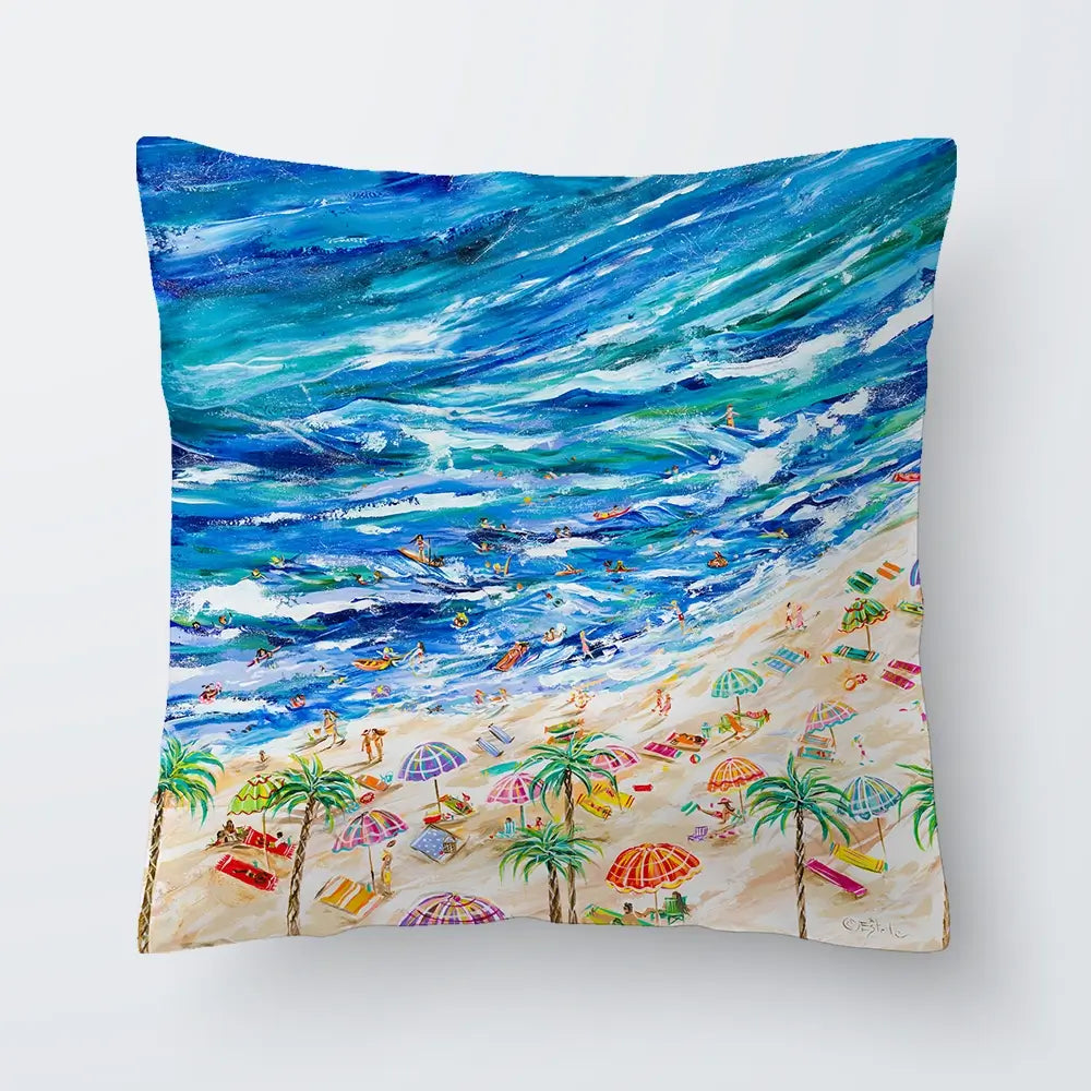 A Day At The Beach Cushion A Day At The Beach Cushion wall art product Estelle Grengs - Independent