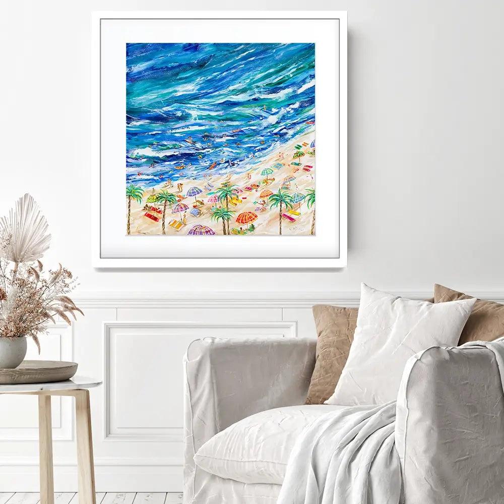 A Day At The Beach Framed Art Print A Day At The Beach Framed Art Print wall art product Estelle Grengs - Independent