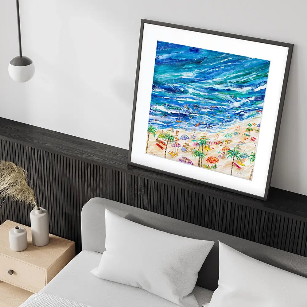 A Day At The Beach Framed Art Print A Day At The Beach Framed Art Print wall art product Estelle Grengs - Independent