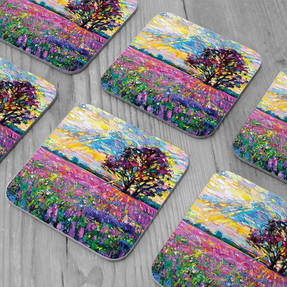 A Field Filled With Colour Coaster Set Rainbow Soul Tree Coaster Set | Rainbow Soul Tree Art Coasters wall art product Ivailo Nikolov / Shutterstock