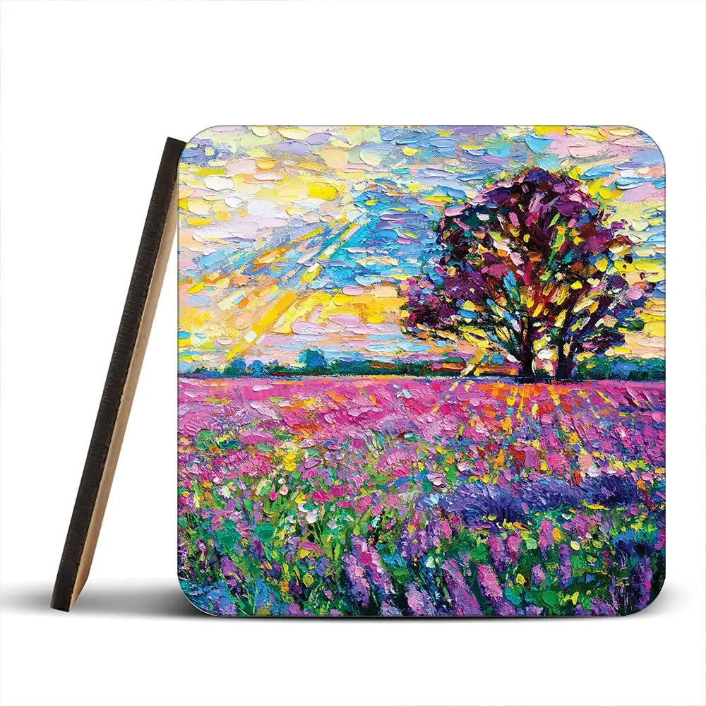 A Field Filled With Colour Coaster Set Rainbow Soul Tree Coaster Set | Rainbow Soul Tree Art Coasters wall art product Ivailo Nikolov / Shutterstock