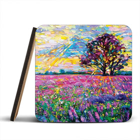 A Field Filled With Colour Coaster Set Rainbow Soul Tree Coaster Set | Rainbow Soul Tree Art Coasters wall art product Ivailo Nikolov / Shutterstock