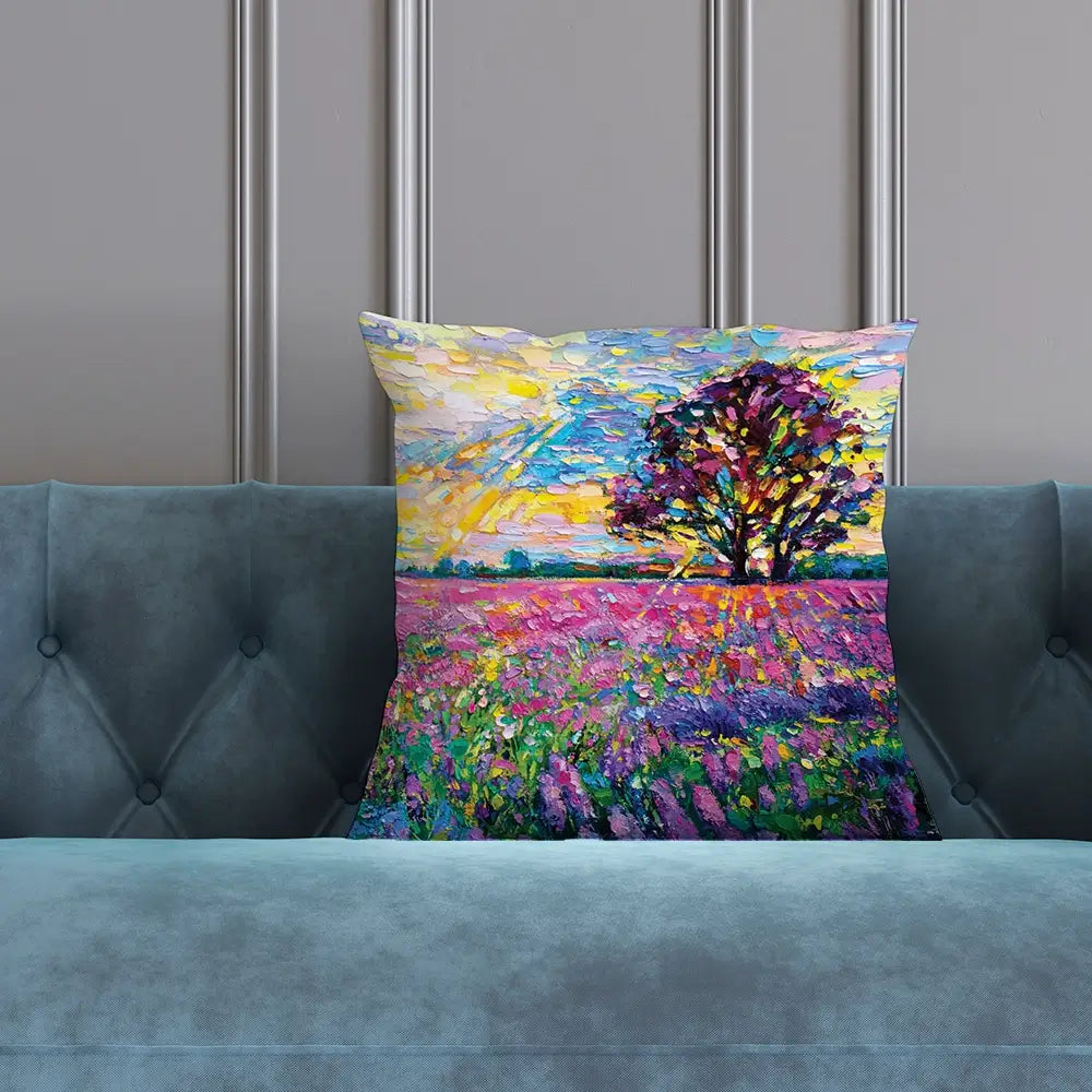 A Field Filled With Colour Cushion A Field Filled With Colour Cushion wall art product Ivailo Nikolov / Shutterstock