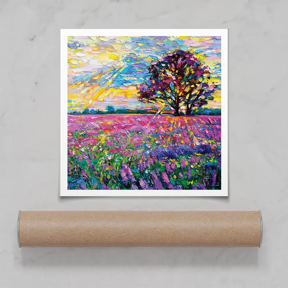 A Field Filled With Colour Square Art Print A Field Filled With Colour Square Art Print wall art product Ivailo Nikolov / Shutterstock