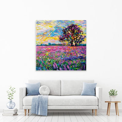 A Field Filled With Colour Square Canvas Print wall art product Ivailo Nikolov / Shutterstock