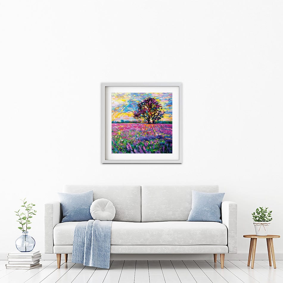 A Field Filled With Colour Square Framed Art Print wall art product / Shutterstock