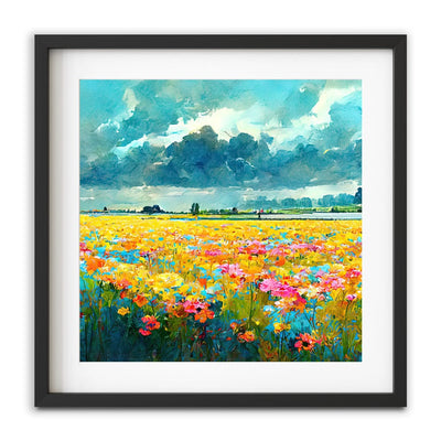 A Field Of Flowers Square Framed Art Print wall art product Fortis Design / Shutterstock