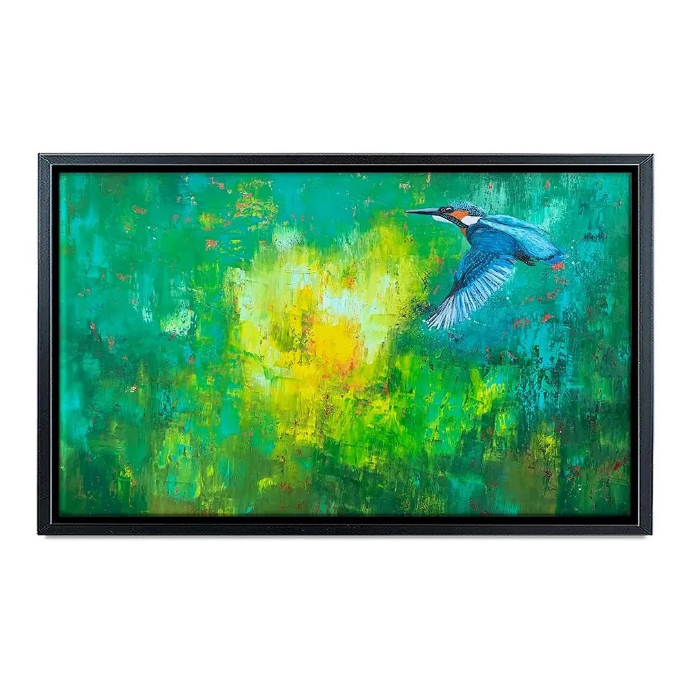 A Flash Of Blue Kingfisher Canvas Print A Flash Of Blue Kingfisher Canvas Print wall art product Laure Bury