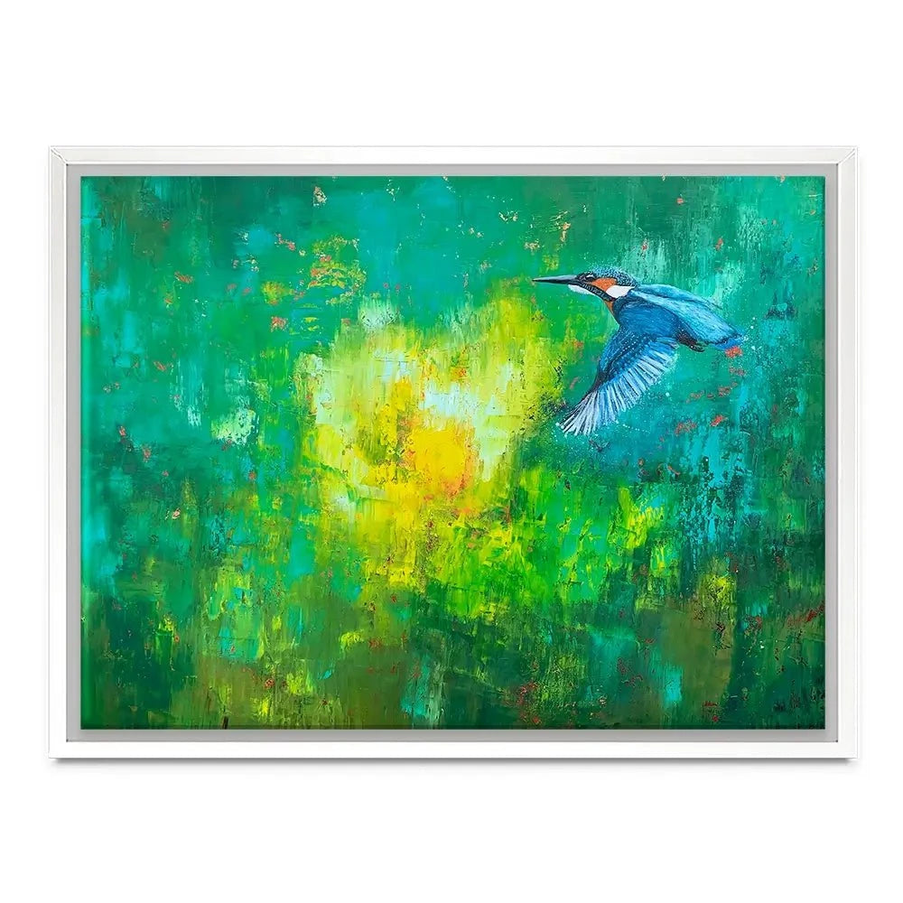 A Flash Of Blue Kingfisher Canvas Print A Flash Of Blue Kingfisher Canvas Print wall art product Laure Bury