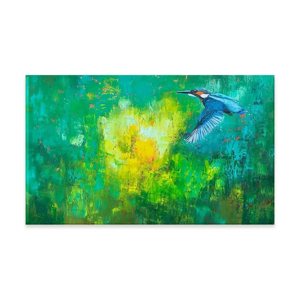 A Flash Of Blue Kingfisher Canvas Print A Flash Of Blue Kingfisher Canvas Print wall art product Laure Bury