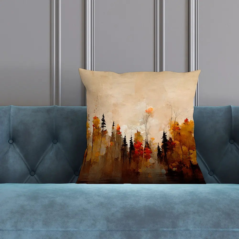 A Forest In Autumn Cushion A Forest In Autumn Cushion wall art product Treechild