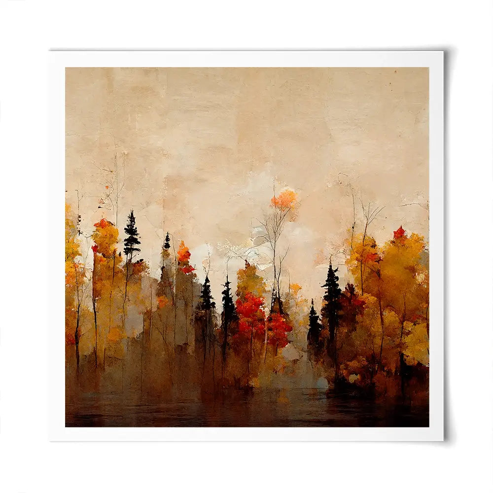 A Forest In Autumn Square Art Print A Forest In Autumn Square Art Print wall art product Treechild