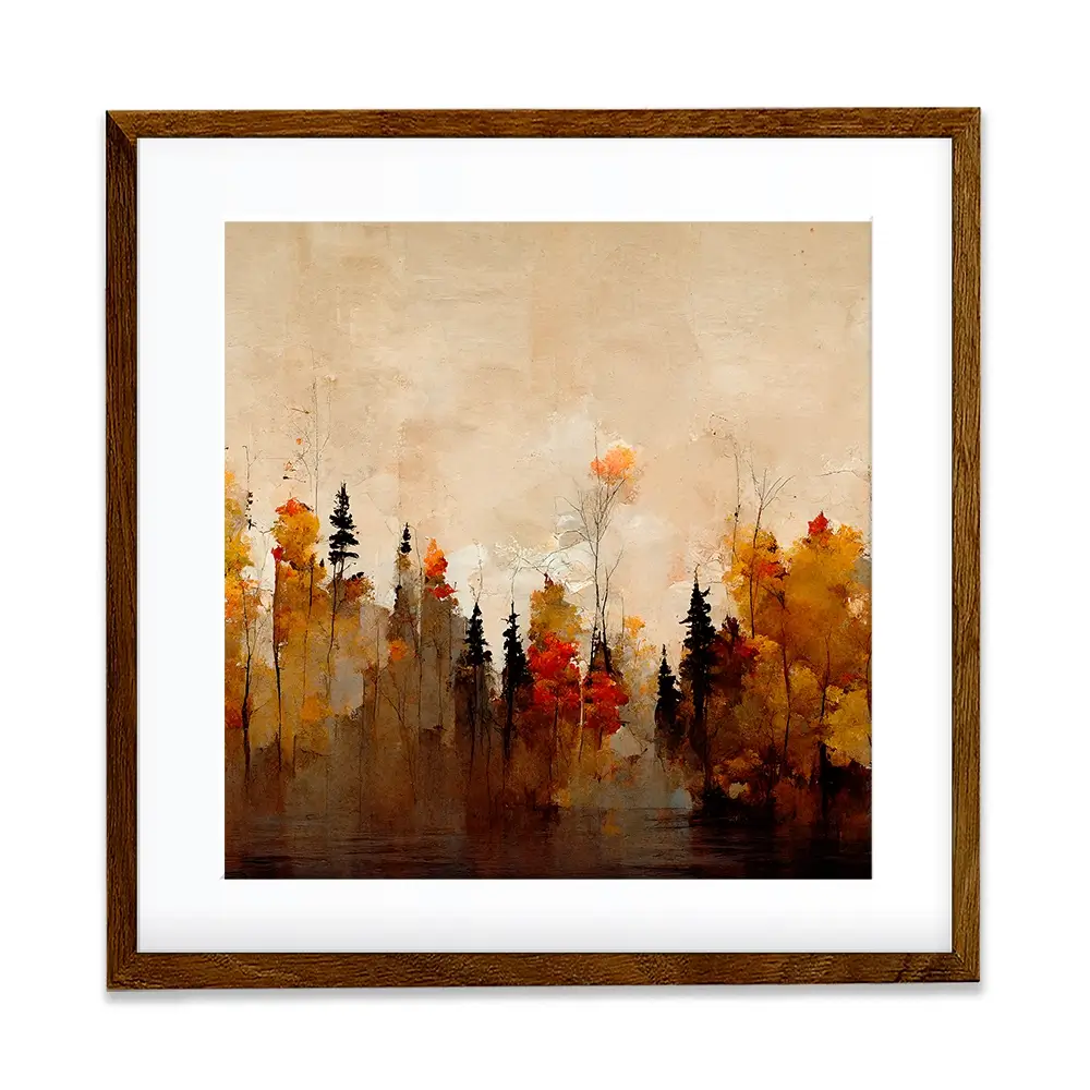 A Forest In Autumn Square Framed Art Print A Forest In Autumn Square Framed Art Print wall art product Treechild