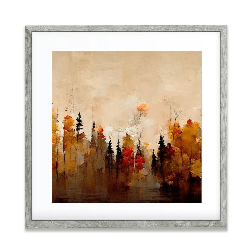 A Forest In Autumn Square Framed Art Print A Forest In Autumn Square Framed Art Print wall art product Treechild