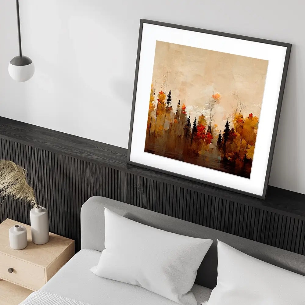 A Forest In Autumn Square Framed Art Print A Forest In Autumn Square Framed Art Print wall art product Treechild