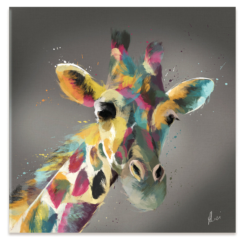 A Giraffe In Multicolour Canvas Print A Giraffe In Multicolour Canvas Print wall art product Aimee Linzi