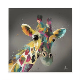 A Giraffe In Multicolour Canvas Print A Giraffe In Multicolour Canvas Print wall art product Aimee Linzi