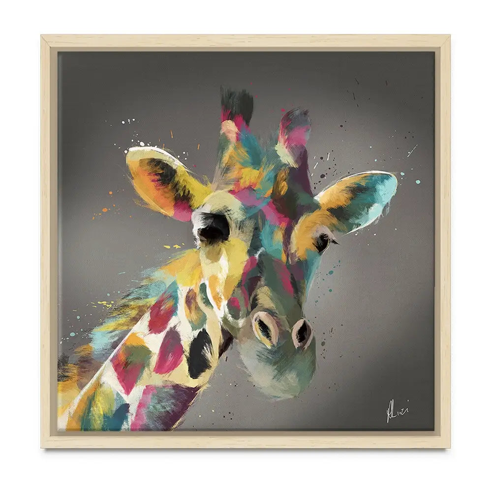 A Giraffe In Multicolour Oversized Canvas Print A Giraffe In Multicolour Oversized Canvas Print wall art product Art Print Shop