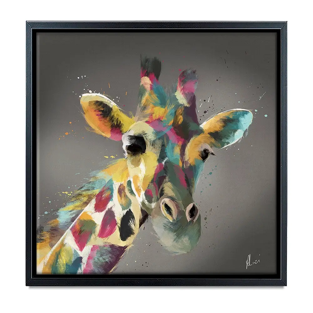 A Giraffe In Multicolour Oversized Canvas Print A Giraffe In Multicolour Oversized Canvas Print wall art product Art Print Shop
