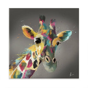 A Giraffe In Multicolour Oversized Canvas Print A Giraffe In Multicolour Oversized Canvas Print wall art product Art Print Shop