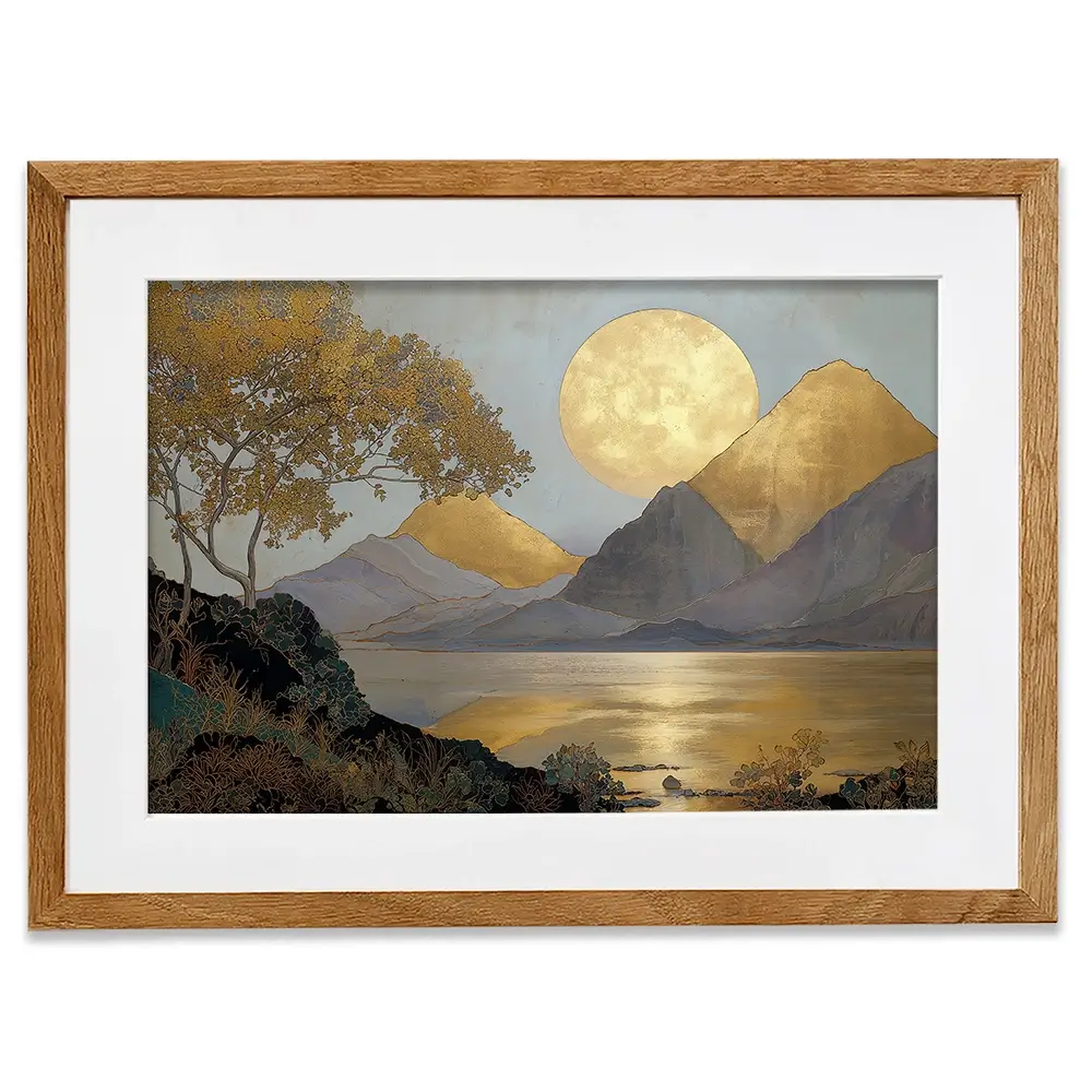 A Golden View Framed Art Print A Golden View Framed Art Print wall art product IAmHomeStudio